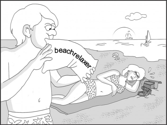 beachrelaxer Sandori Strandtuch Strandlaken Kissen aufpusten