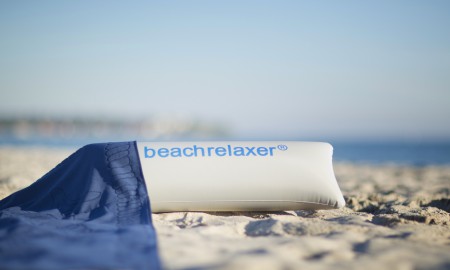 beachrelaxer Strandtuch Strandlaken Sandori Marine Navy Kissen Detail