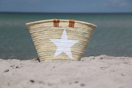 Sandori Ibiza Tasche Korbtasche Stern weiss