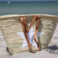 Sandori Ibiza Tasche Korbtasche Stern weiss Henkel