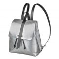 sandori rucksack genarbt silber vorderseite seitlich 1000x667