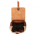 sandori rucksack genarbt cognac braun schaffell geoeffnet
